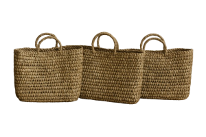 סט סלסלאות קש סרוג