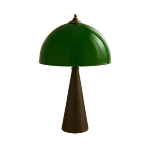 מנורת שולחן מתכת+ זכוכית ירוקה