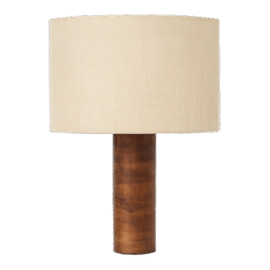 מנורה שולחנית עץ+ כובע בד 32