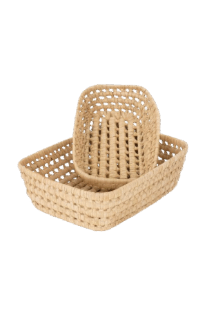 סט סלסלאות קש מלבניות