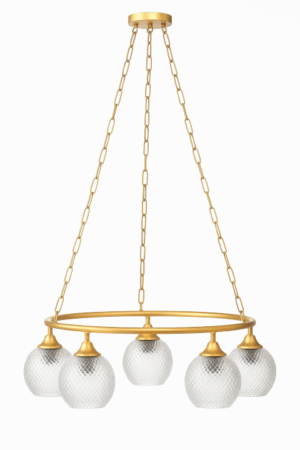 שנדליר שרשרת חישוק 5 זכוכיות