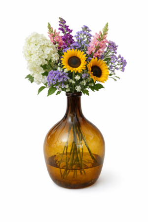 אגרטל זכוכית אמבר קטן