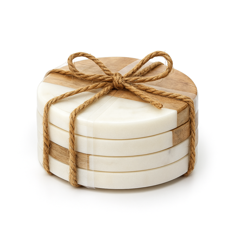 עגול לבן עץ