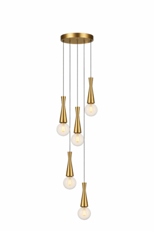 צלחת נחושת חמשייה קנדל כולל נורות